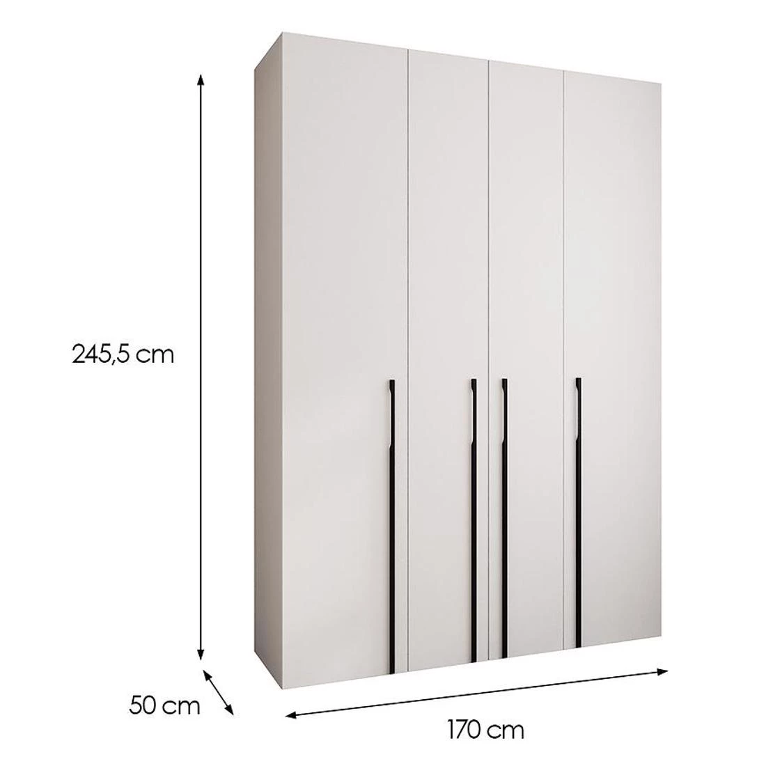 Como 3-170 ormar 50x170x245,5 cm belo/crni