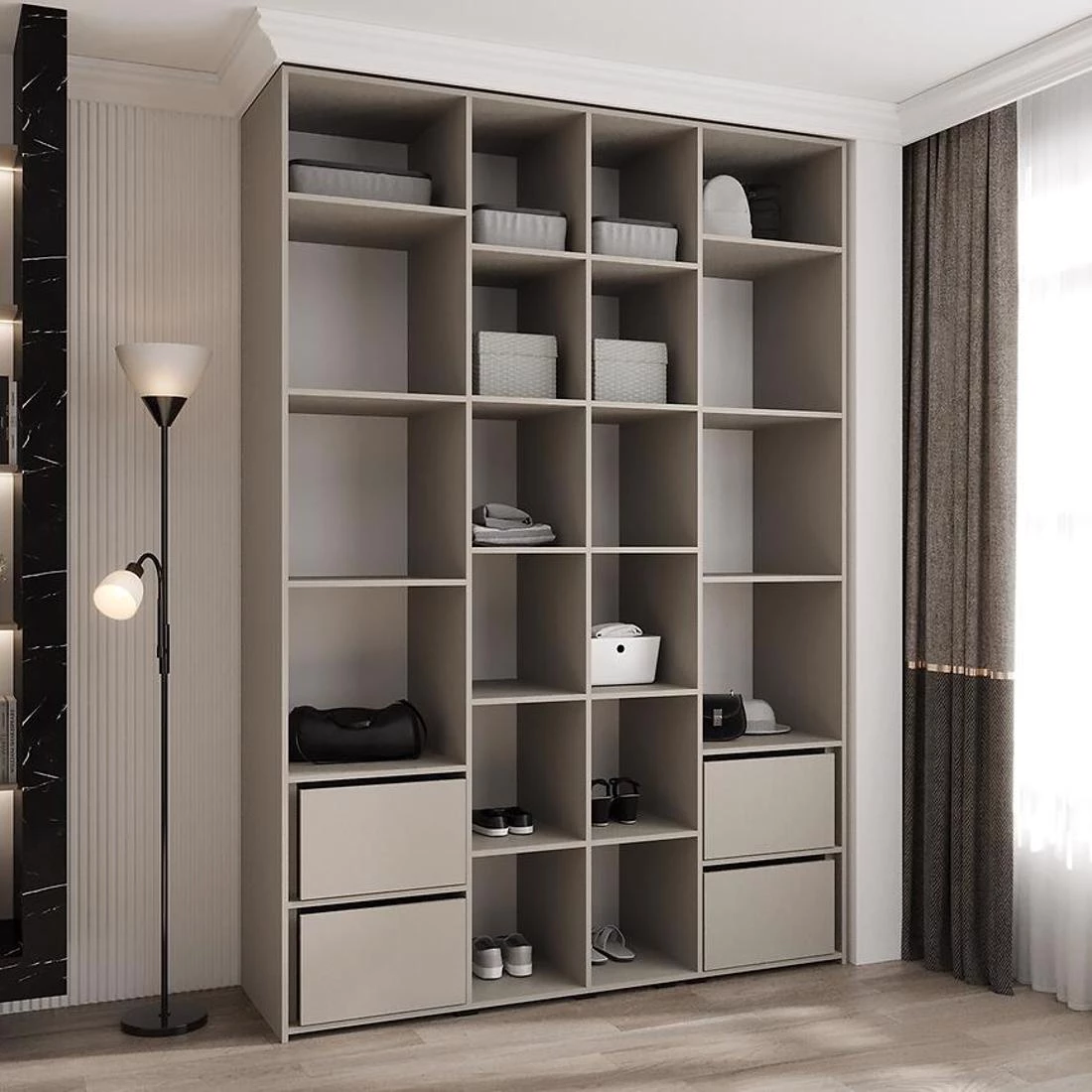 Como 3-170 ormar 50x170x245,5 cm belo/crni