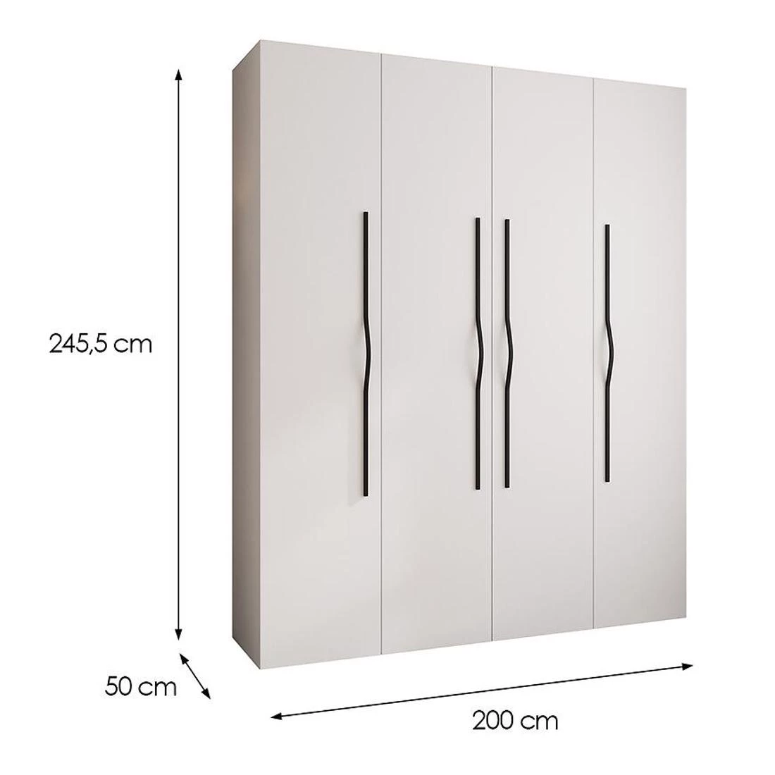 Como 2-200 ormar 50x200x245,5 cm bela/crna