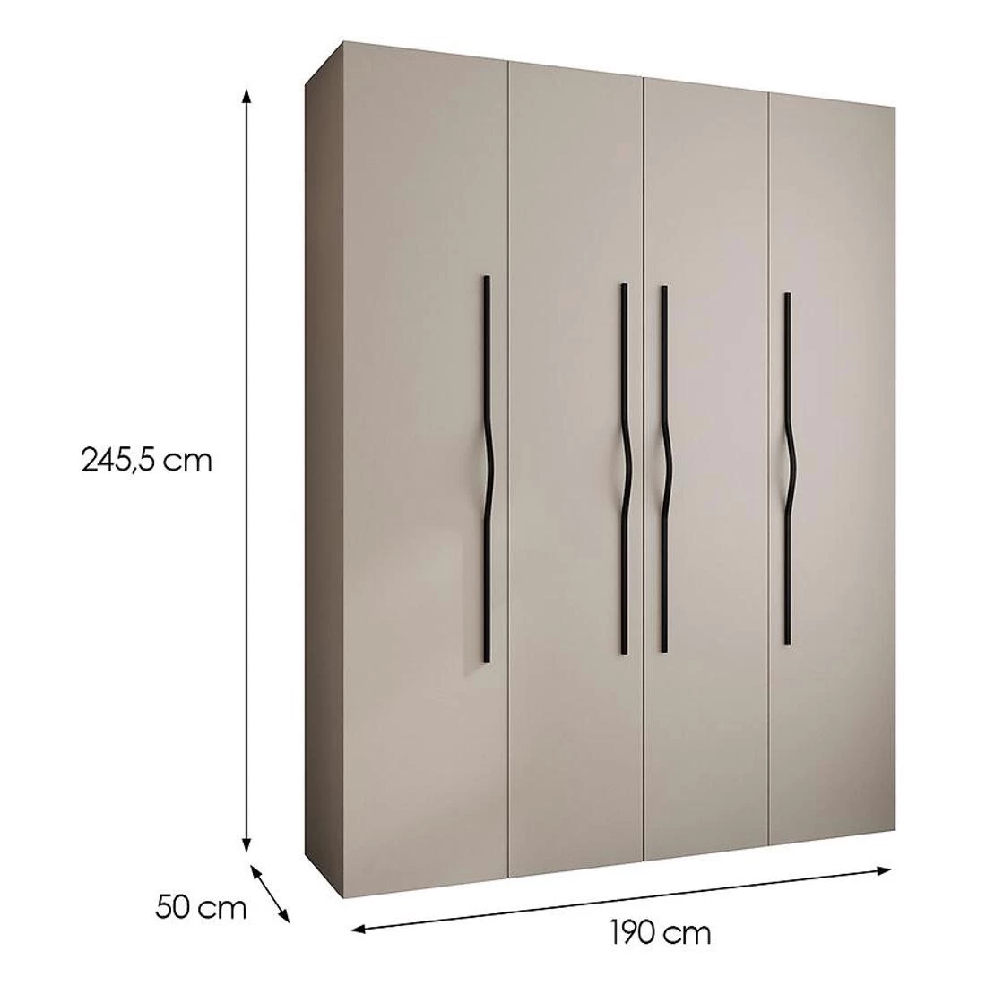 Como 2-190 ormar 50x190x245,5 cm kašmir/crna