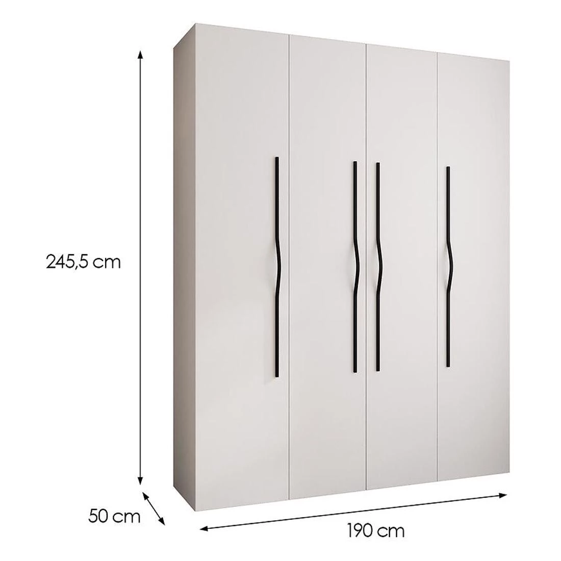 Como 2-190 ormar 50x190x245,5 cm belo/crni