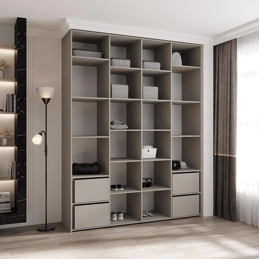 Como 2-190 ormar 50x190x245,5 cm belo/crni