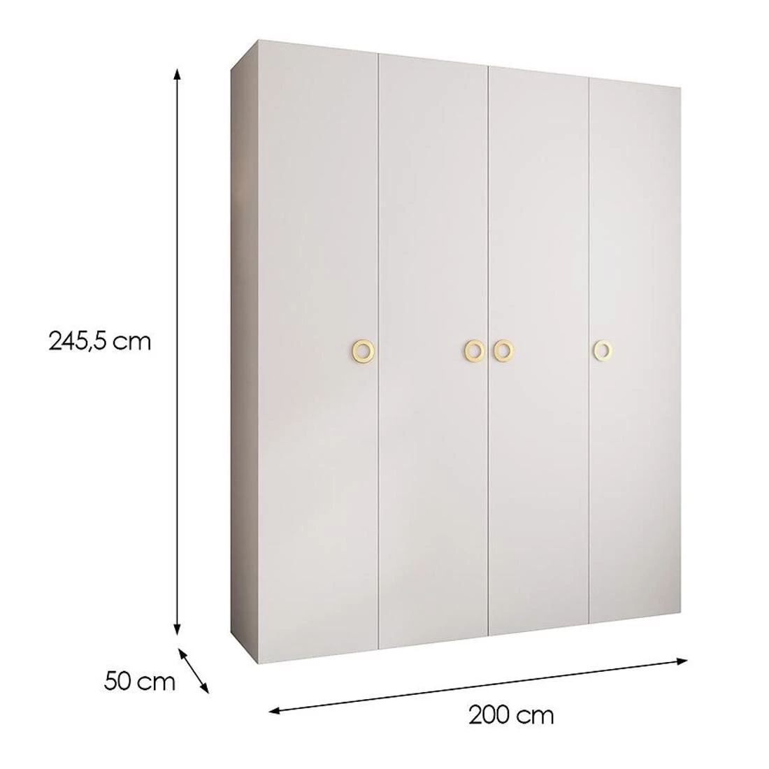 Como 1-200 ormar 50x200x245,5 cm belo/zlatno