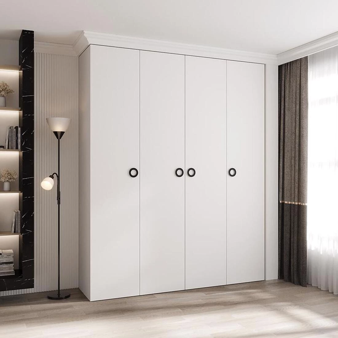 Como 1-200 ormar 50x200x245,5 cm bela/crna