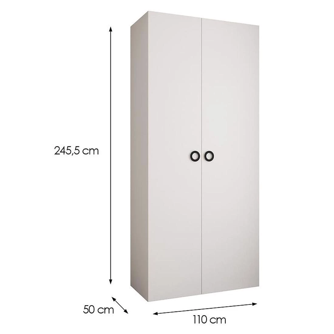 Como 1-110 ormar 50x110x245,5 cm bela/crna