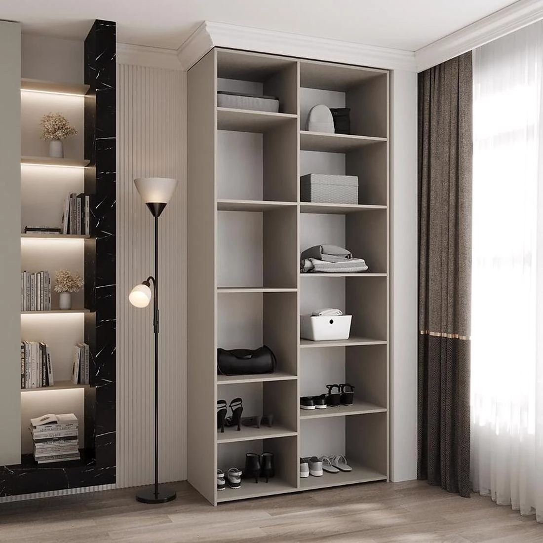 Como 1-110 ormar 50x110x245,5 cm bela/crna