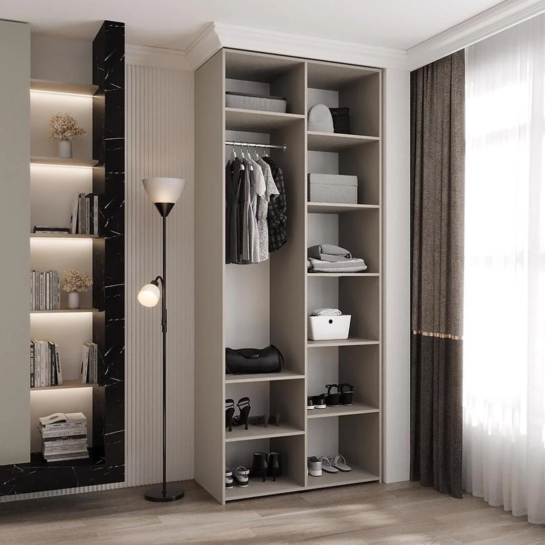 Como 1-100 ormar 50x100x245,5 cm kašmir/crna