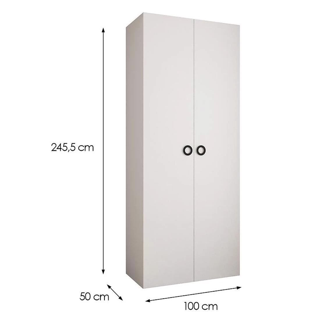 Como 1-100 ormar 50x100x245,5 cm belo/crni