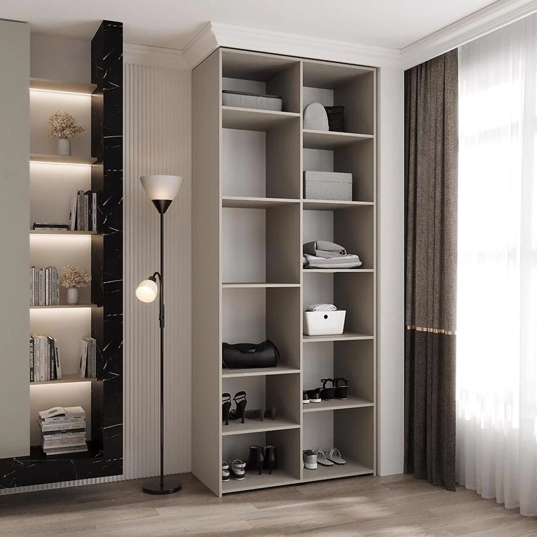 Como 1-100 ormar 50x100x245,5 cm belo/crni