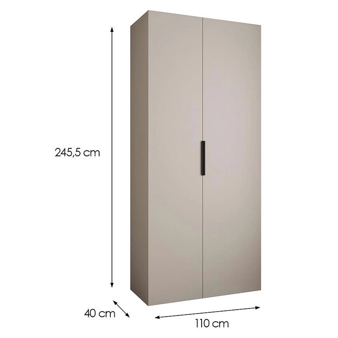 Como 4-110 ormar 40x110x245,5 cm kašmir/crna