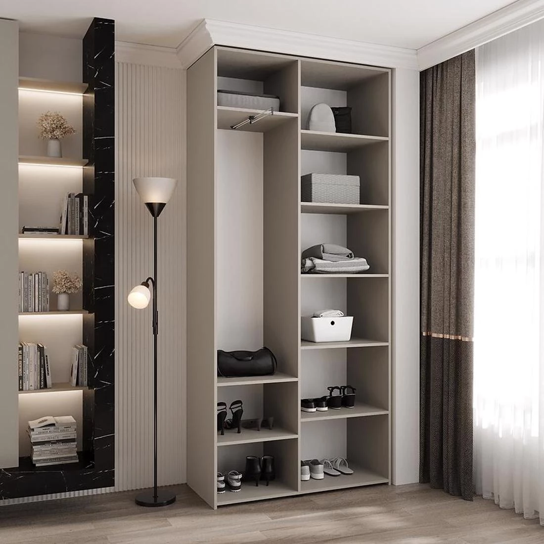 Como 4-110 ormar 40x110x245,5 cm kašmir/crna