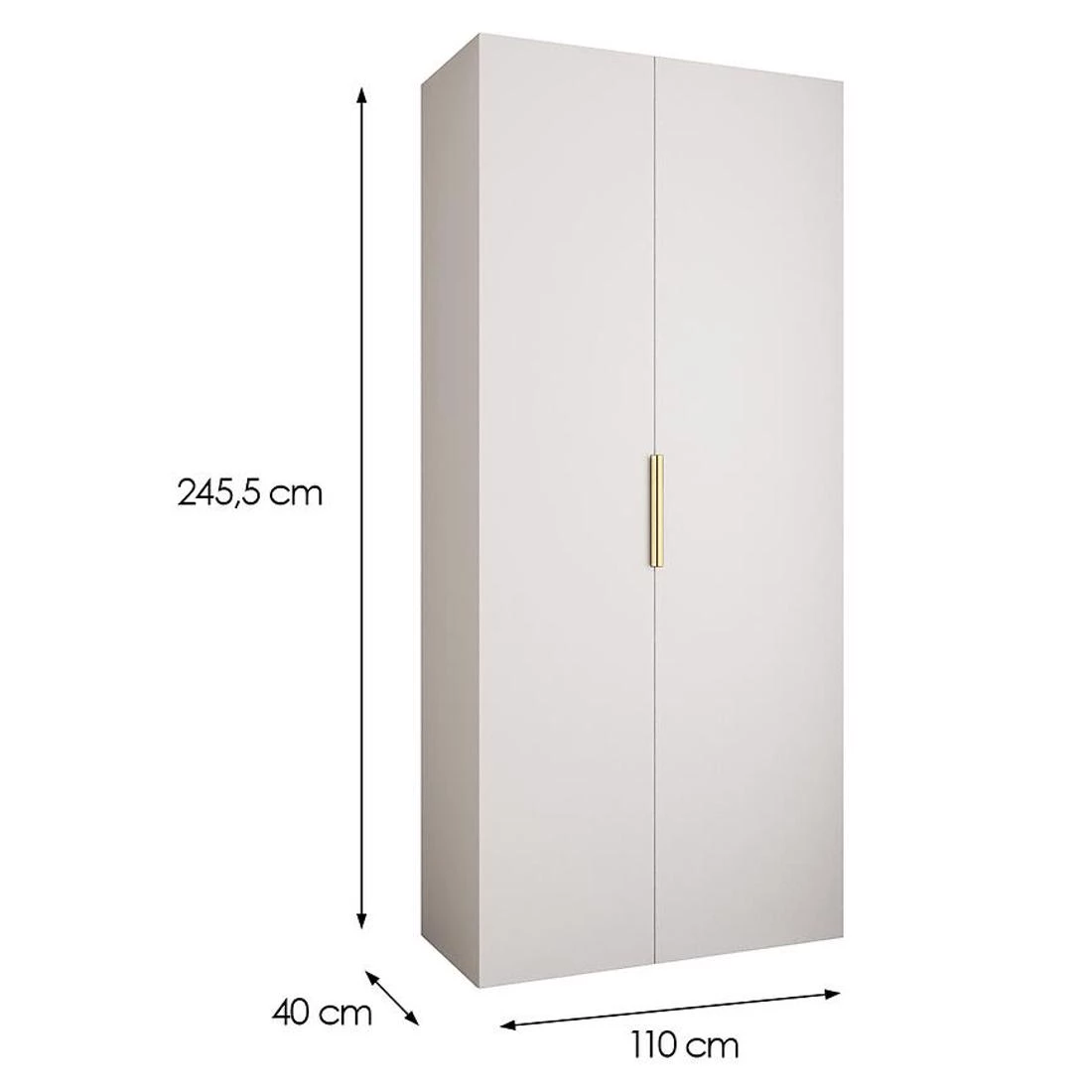 Como 4-110 ormar 40x110x245,5 cm bela/zlatna