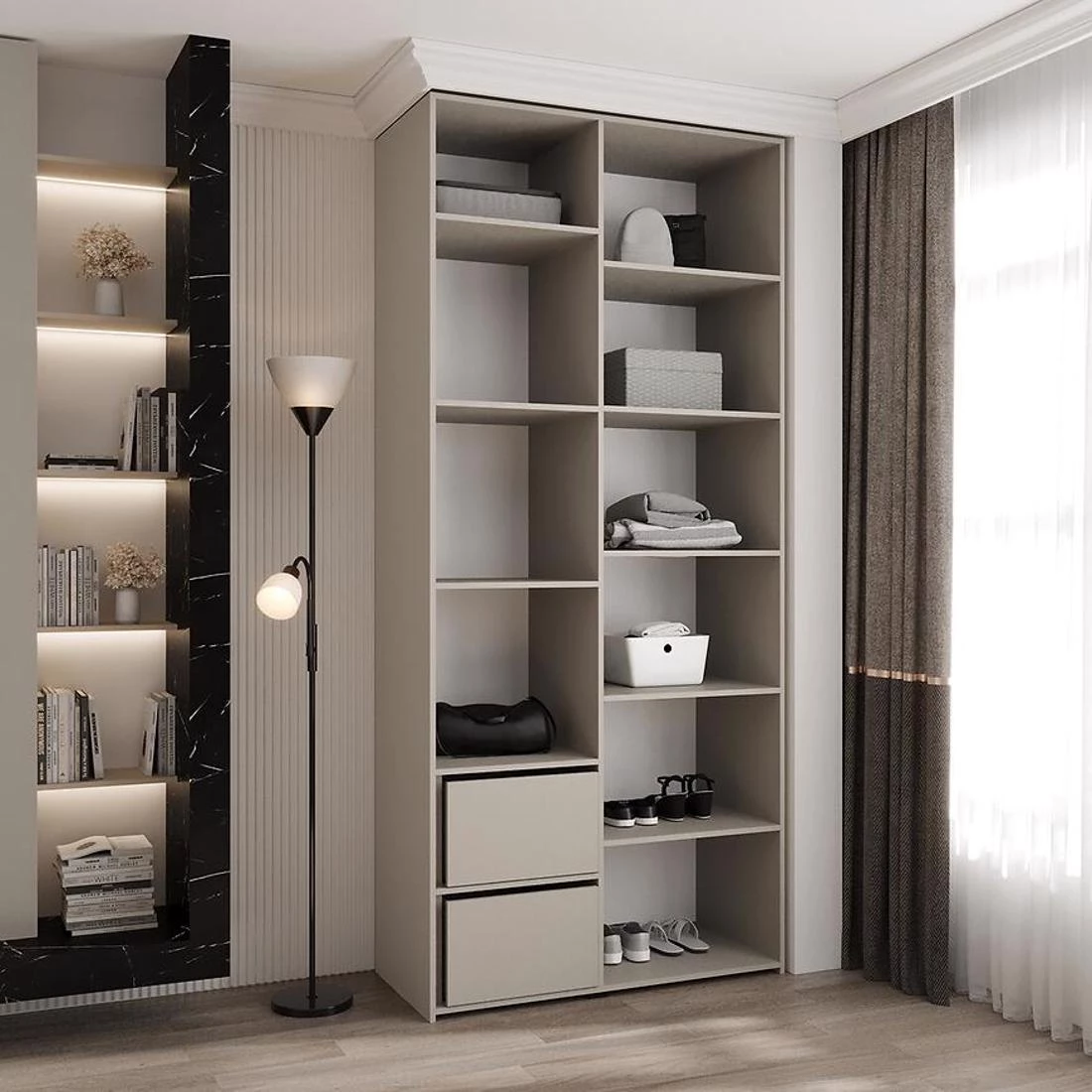 Como 4-110 ormar 40x110x245,5 cm bela/zlatna