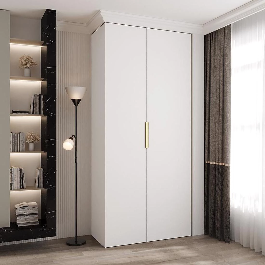 Como 4-110 ormar 40x110x245,5 cm bela/zlatna