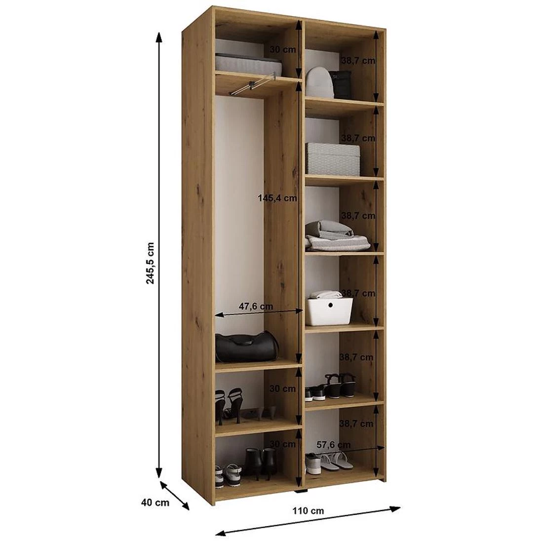 Como 4-110 ormar 40x110x245,5 cm belo/crn