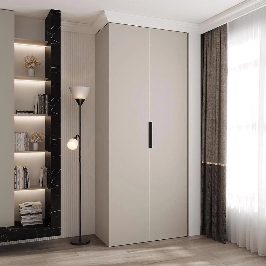 Como 4-100 ormar  40x100x245,5 cm  kašmir/crna