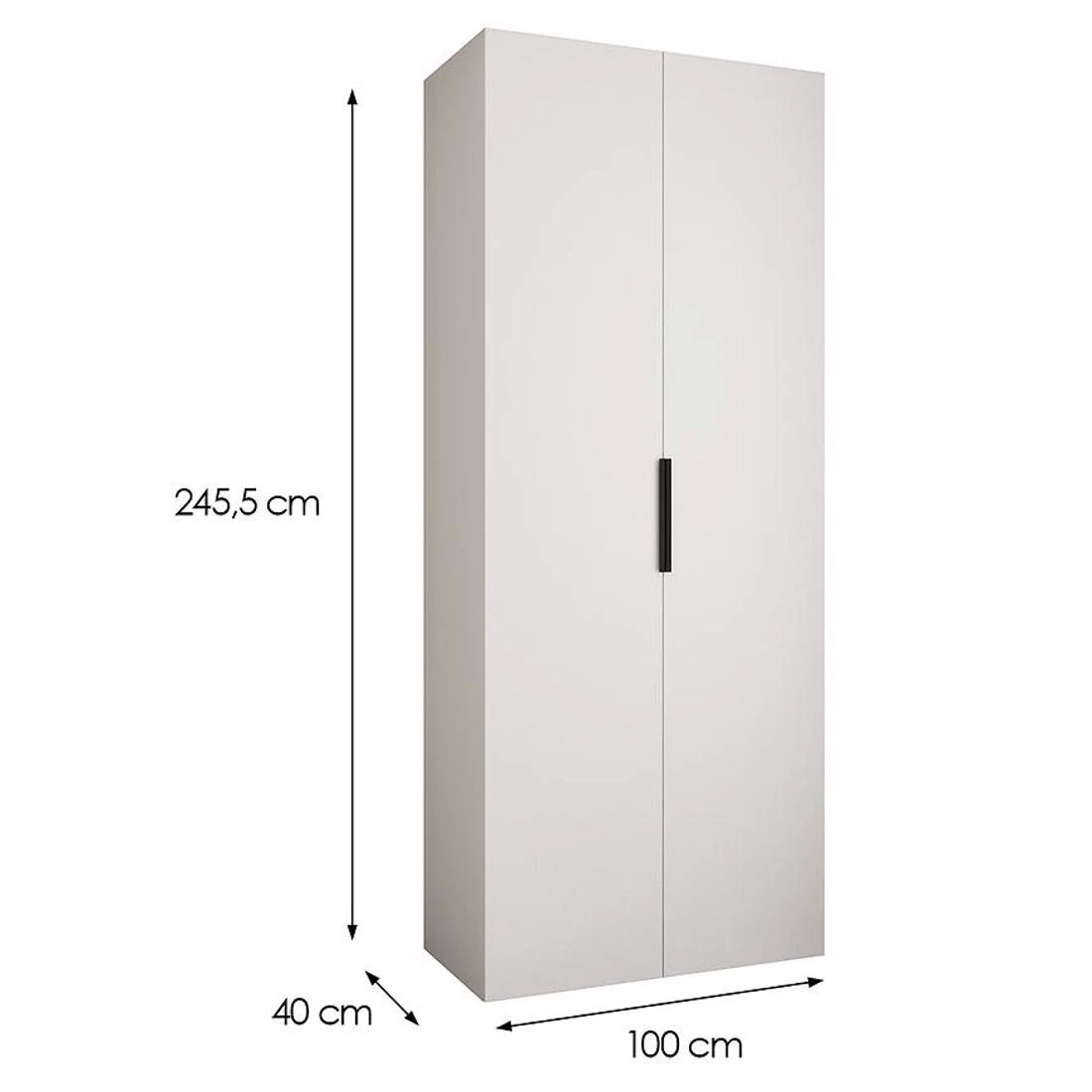 Como 4-100 ormar 40x100x245,5 cm bela/crna