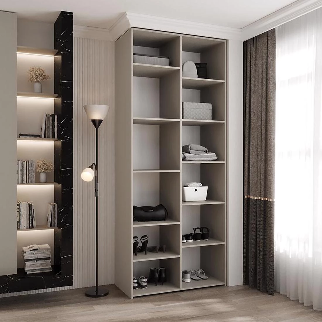 Como 4-100 ormar 40x100x245,5 cm bela/crna