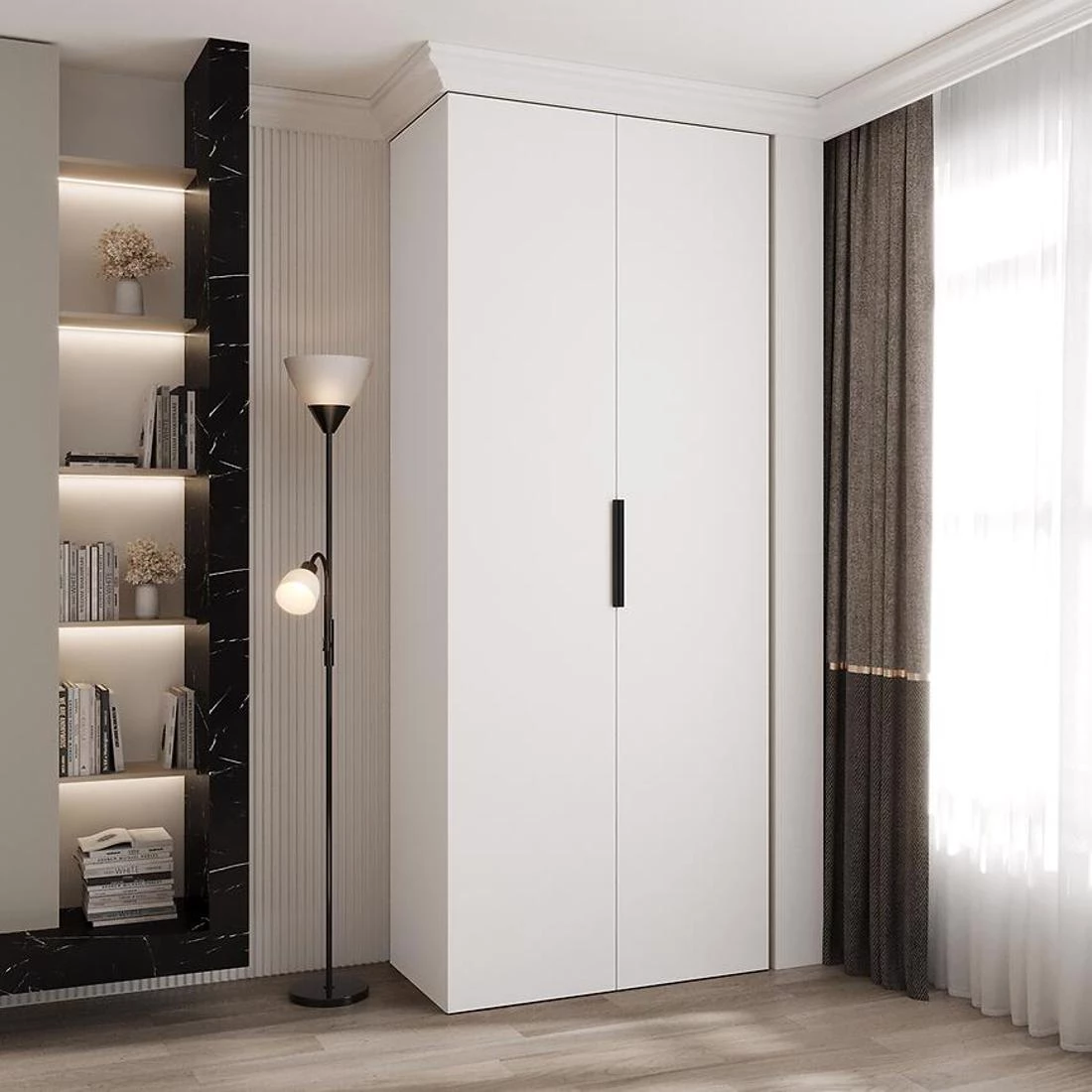 Como 4-100 ormar 40x100x245,5 cm bela/crna