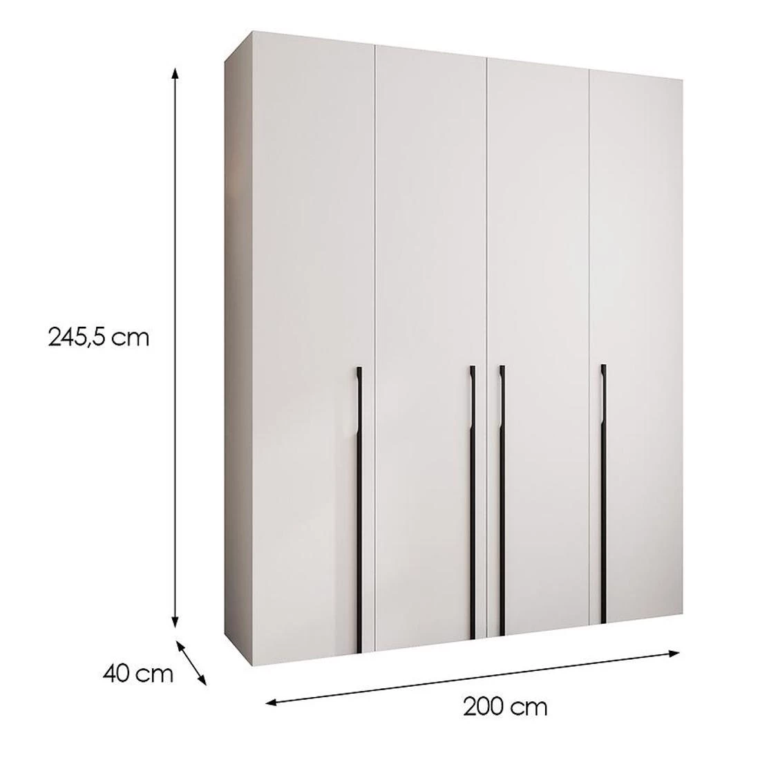 Como 3-200 ormar 40x200x245,5 cm bela/crna