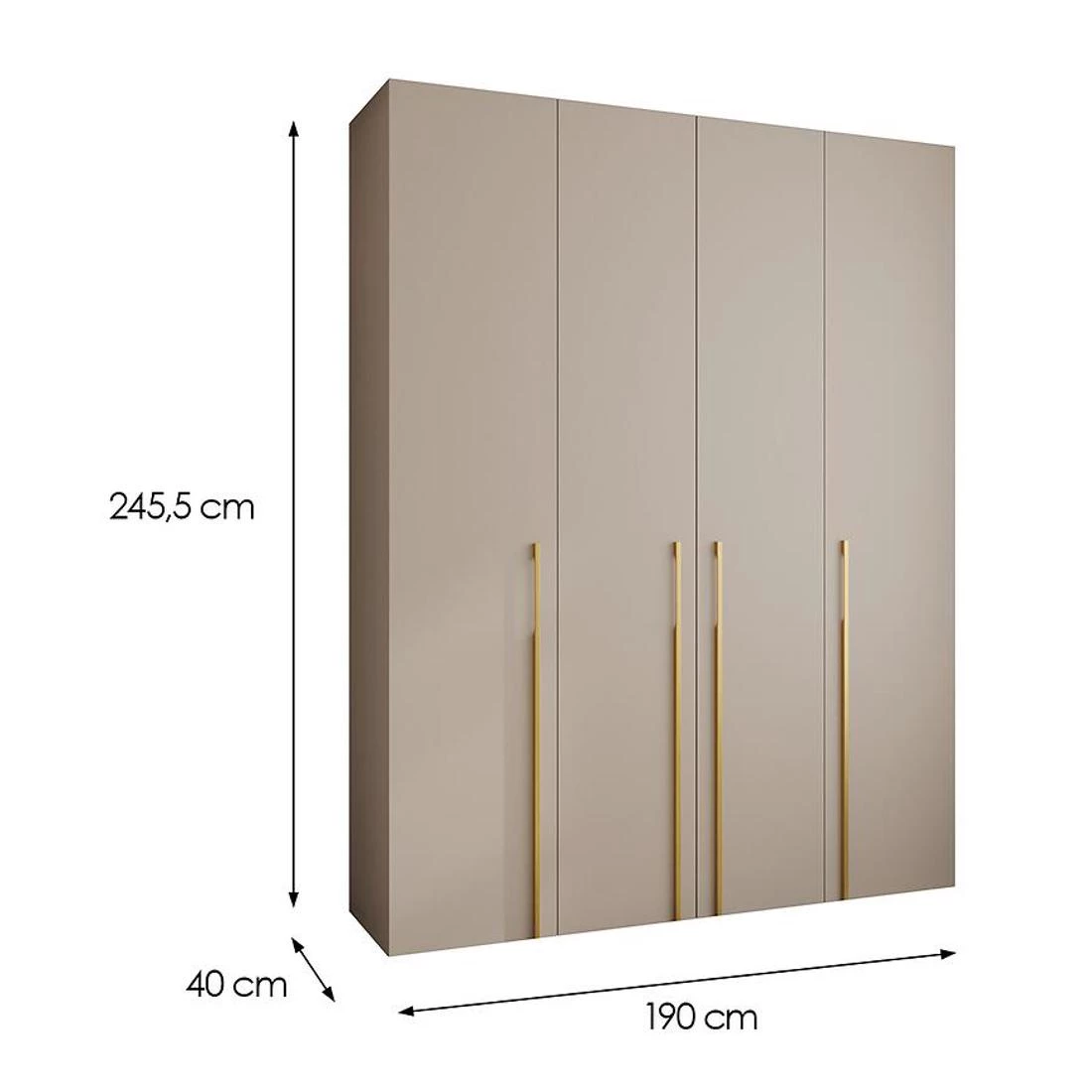 Como 3-190 ormar 40x190x245,5 cm kašmir/zlatna