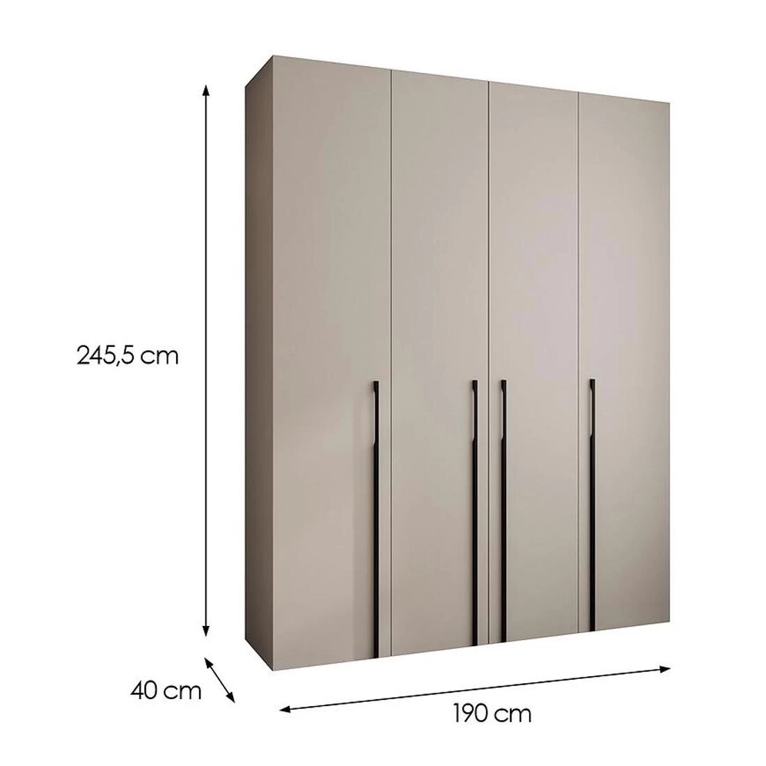 Como 3-190 ormar 40x190x245,5 cm kašmir/crna