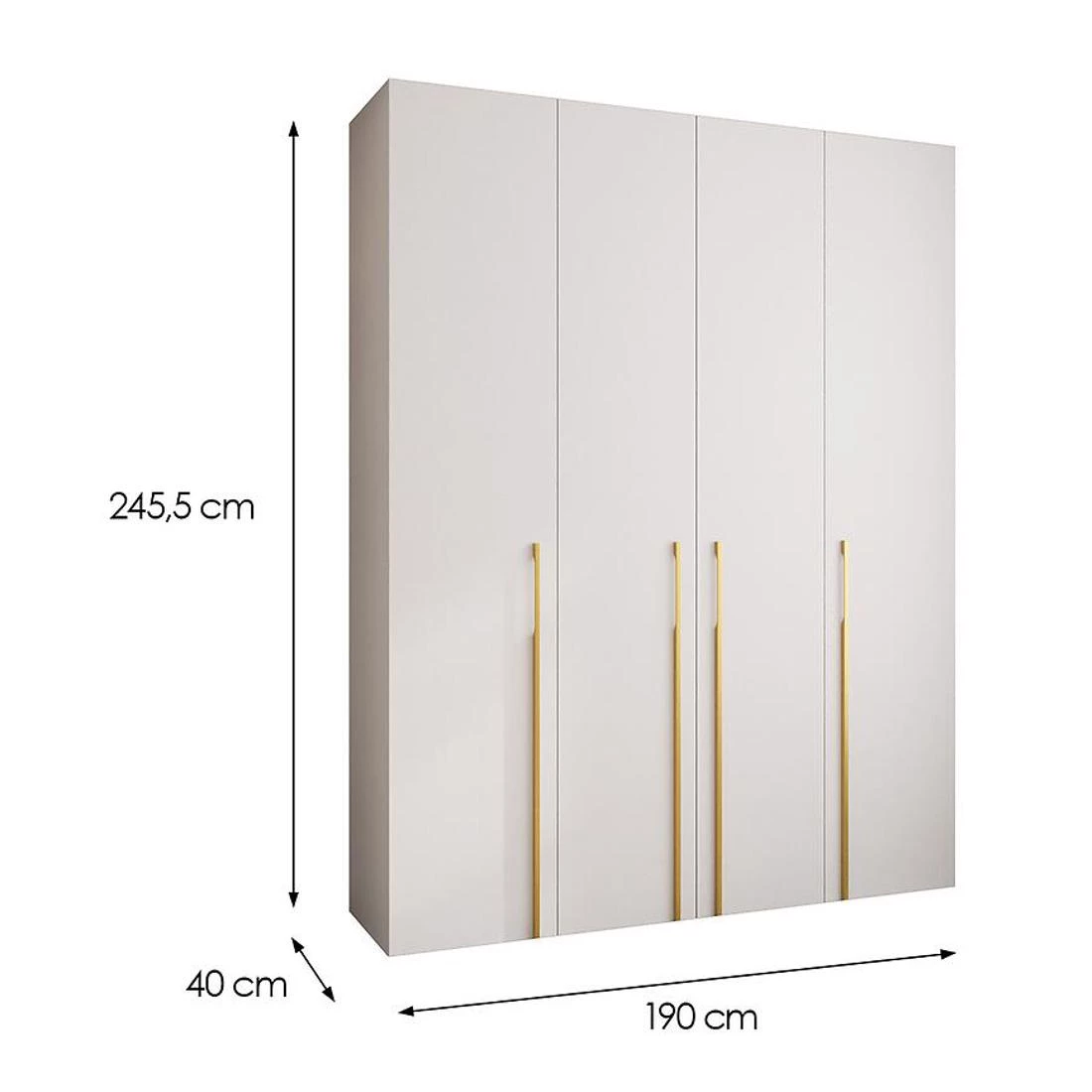 Como 3-190 ormar 40x190x245,5 cm bijeli/zlatni