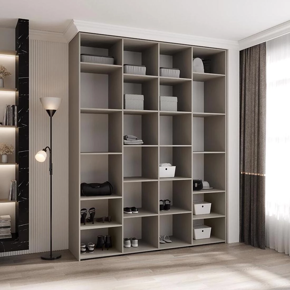 r Como 3-190 ormar  40x190x245,5 cm belo/crni