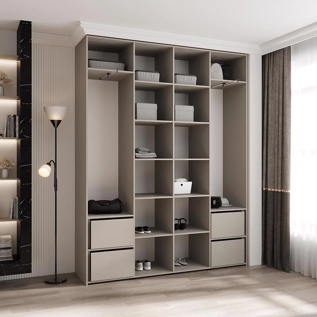 r Como 3-190 ormar  40x190x245,5 cm belo/crni