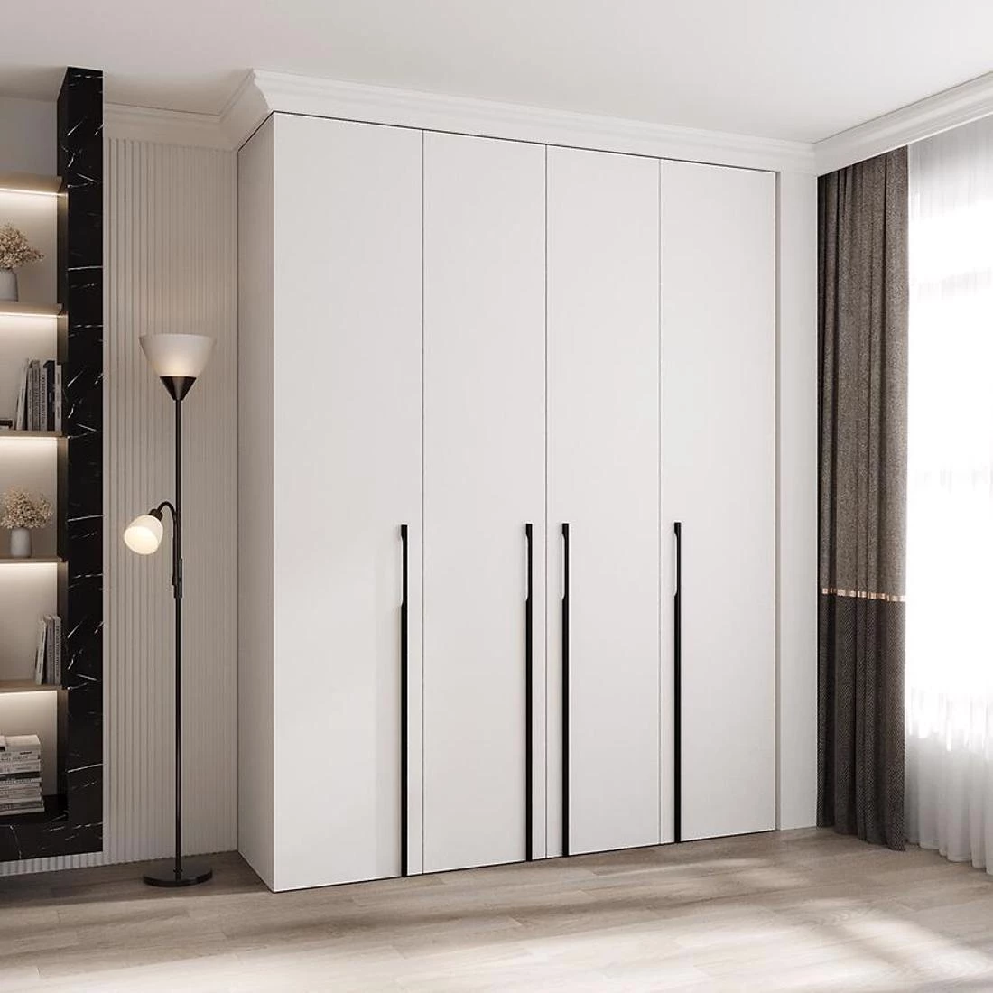r Como 3-190 ormar  40x190x245,5 cm belo/crni