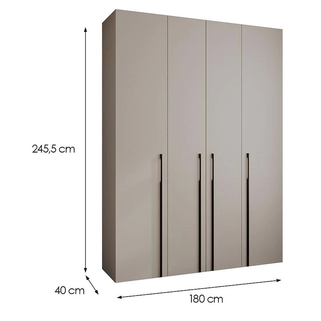 Como 3-180 ormar 40x180x245,5 cm kašmir/crna