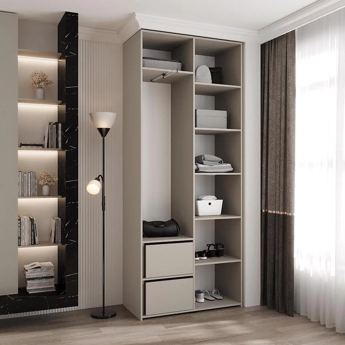 Como 3-100 ormar  40x100x245,5 cm kašmir/zlatna