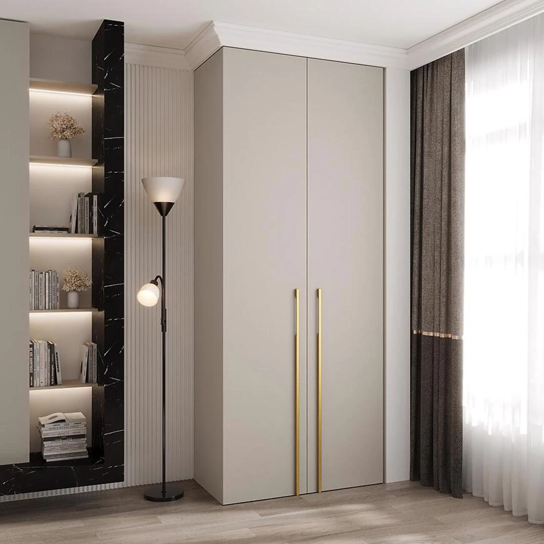 Como 3-100 ormar  40x100x245,5 cm kašmir/zlatna