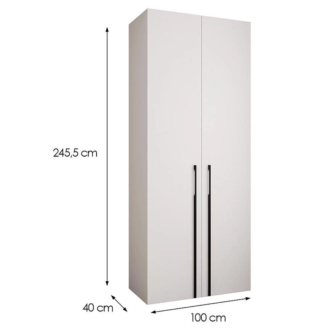 Como 3-100 ormar 40x100x245,5 cm bela/crna