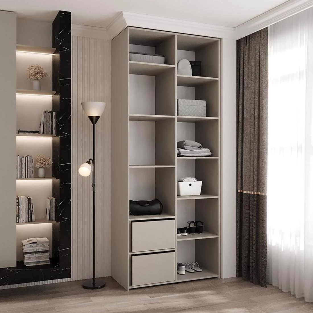 Como 3-100 ormar 40x100x245,5 cm bela/crna
