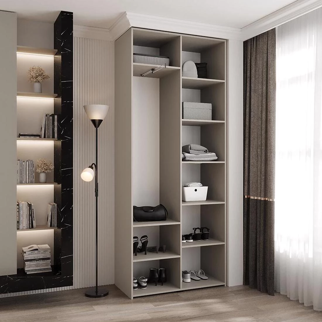 Como 3-100 ormar 40x100x245,5 cm bela/crna