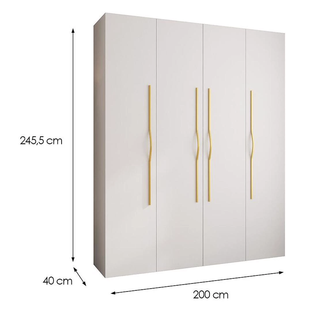 Como 2-200 ormar 40x200x245,5 cm belo/zlatno