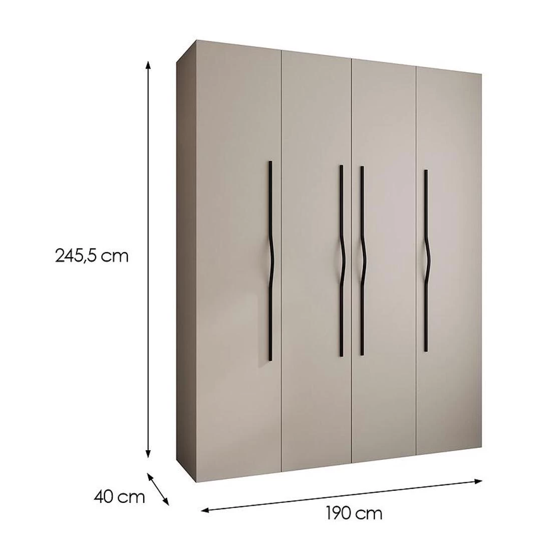 Como 2-190 ormar 40x190x245,5 cm kašmir/crna