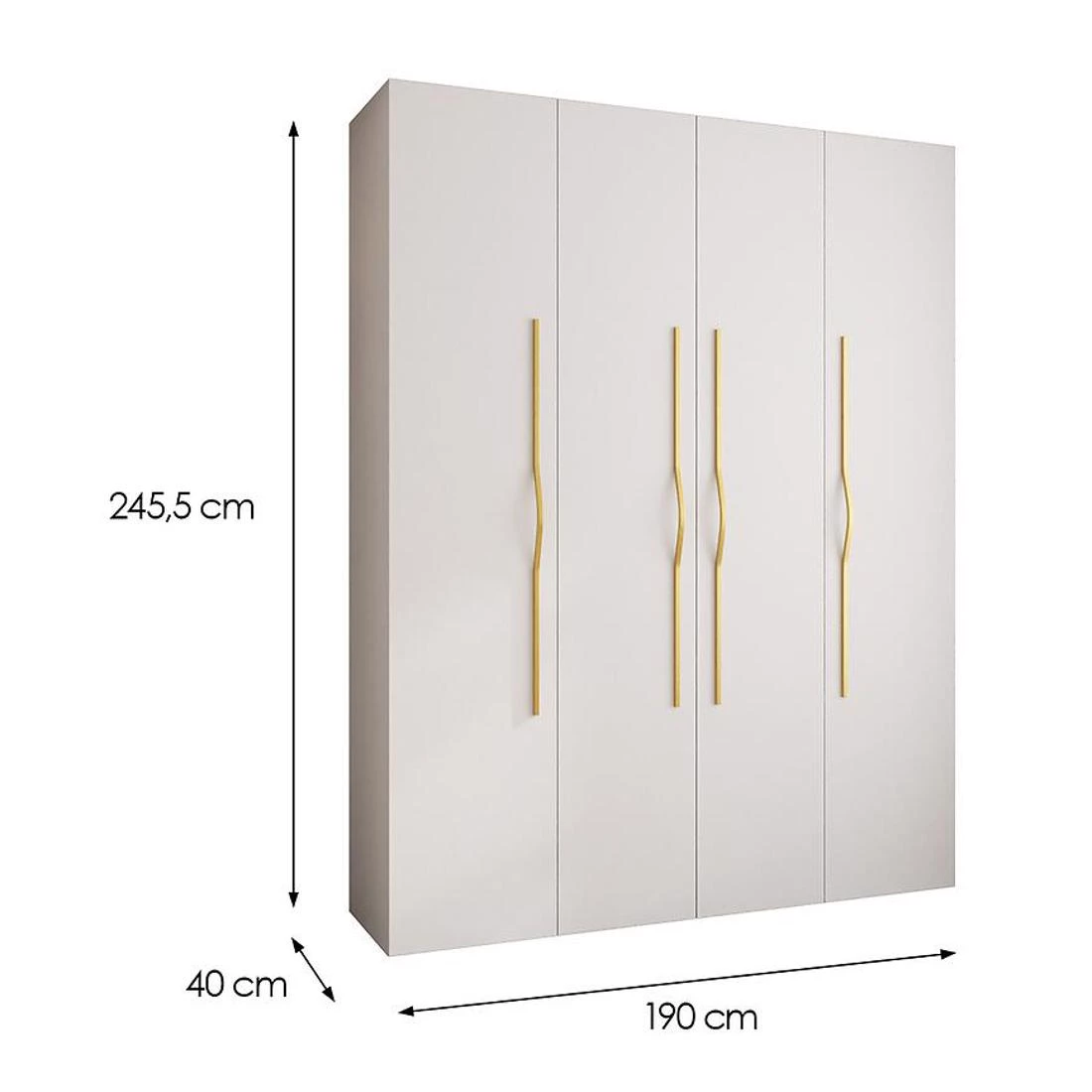 Como 2-190 ormar 40x190x245,5 cm bela/zlatna