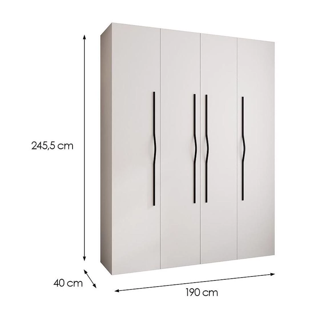 Como 2-190 ormar 40x190x245,5 cm bela/crna