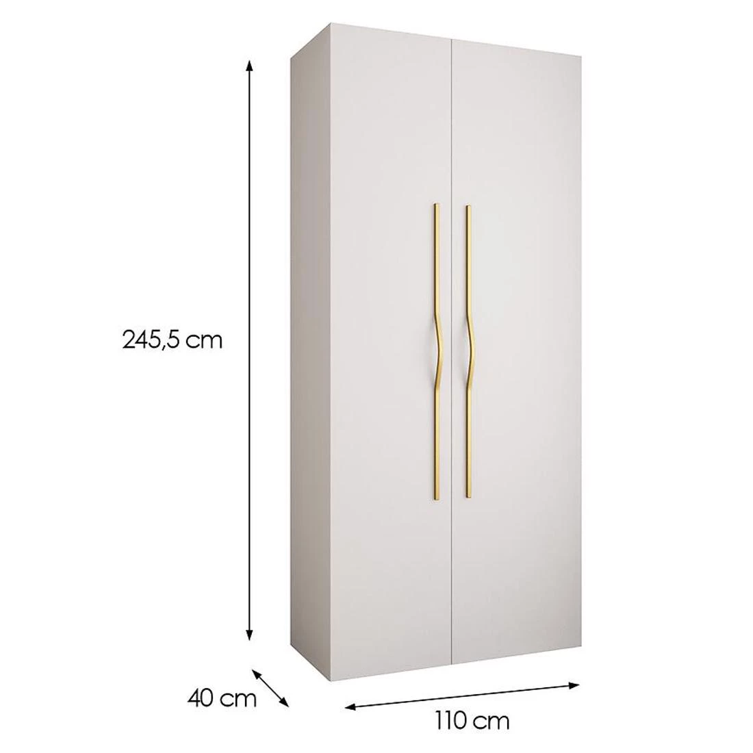 Como 2-110 ormar 40x110x245,5 cm bela/zlatna