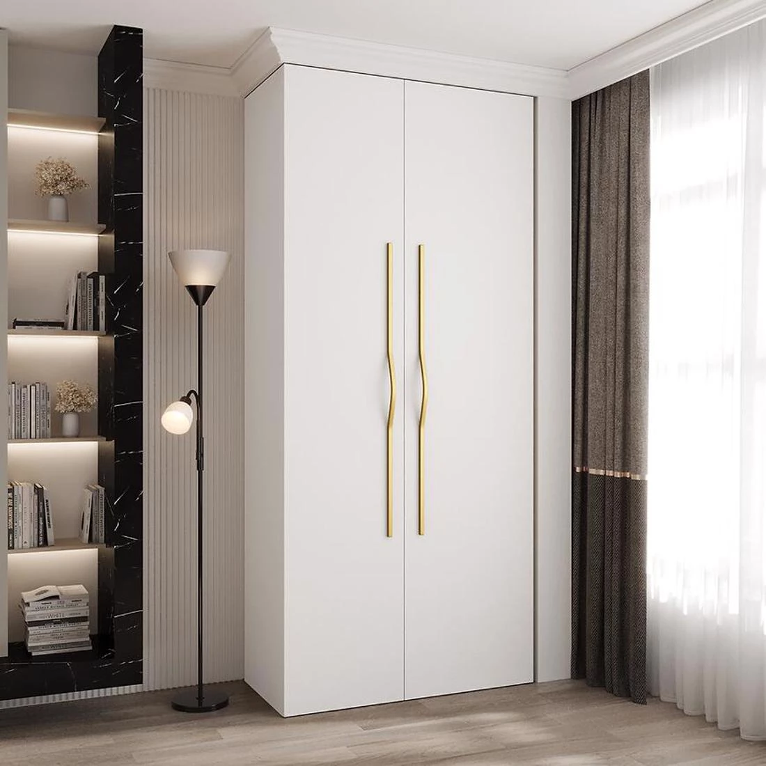 Como 2-110 ormar 40x110x245,5 cm bela/zlatna
