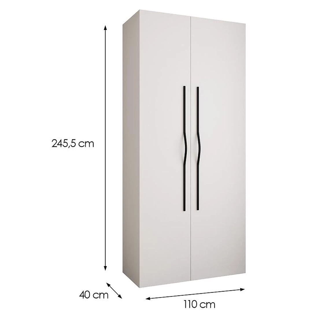 Como 2-110 ormar 40x110x245,5 cm bela/crna
