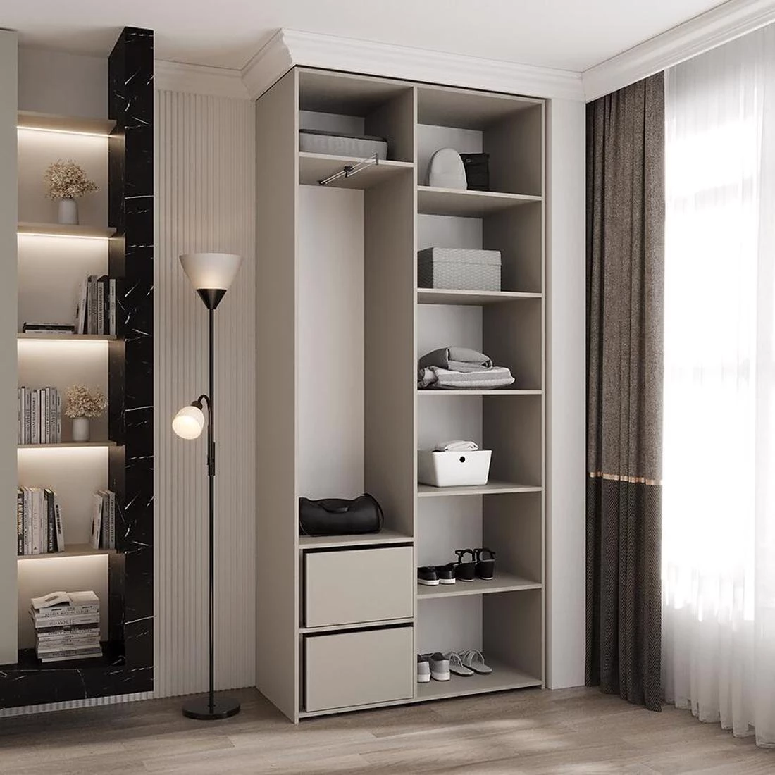 Como 2-110 ormar 40x110x245,5 cm bela/crna
