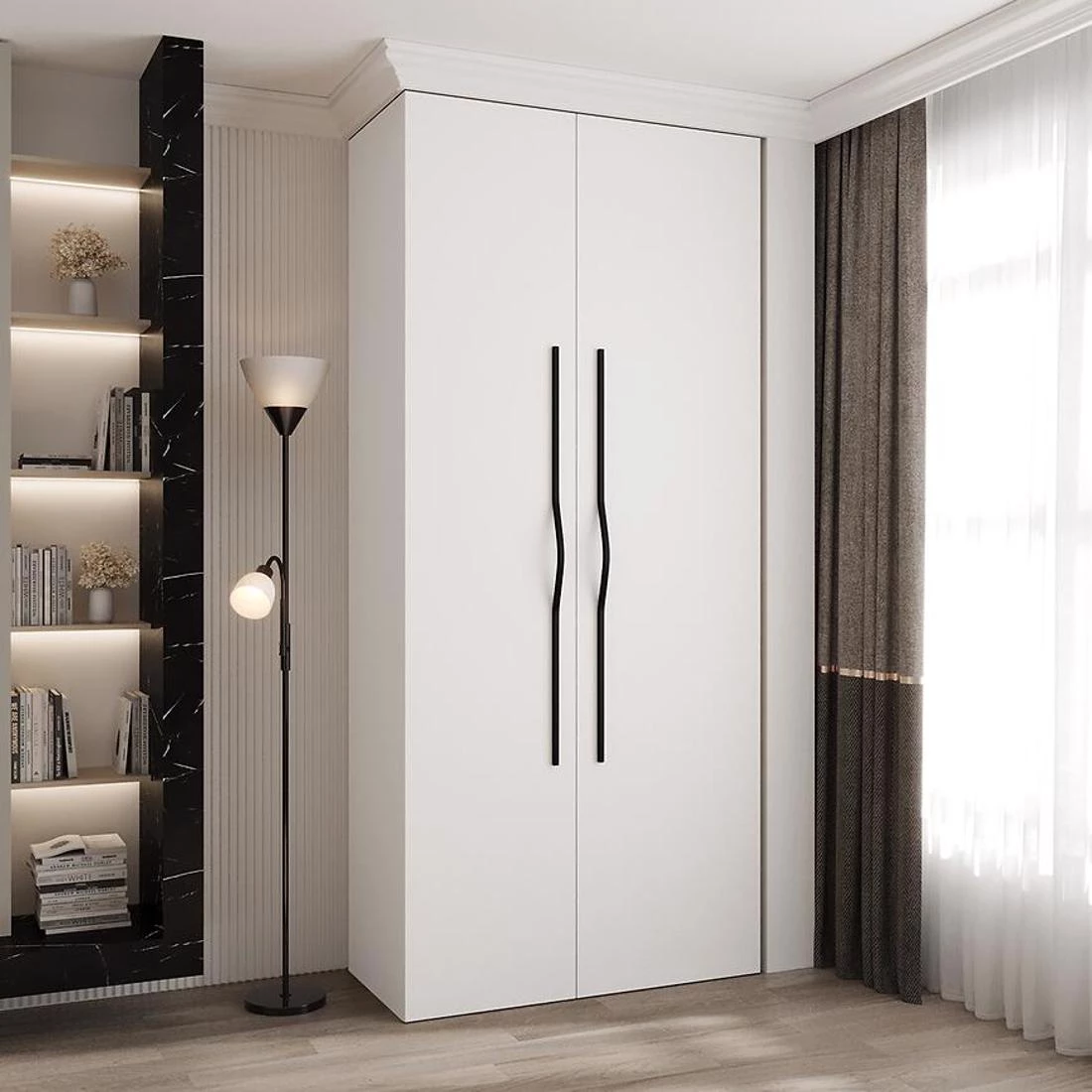 Como 2-110 ormar 40x110x245,5 cm bela/crna
