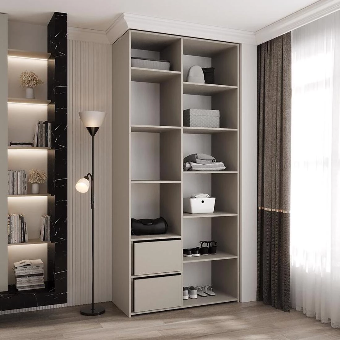 Como 1-110 ormar 40x110x245,5 cm kašmir/crna