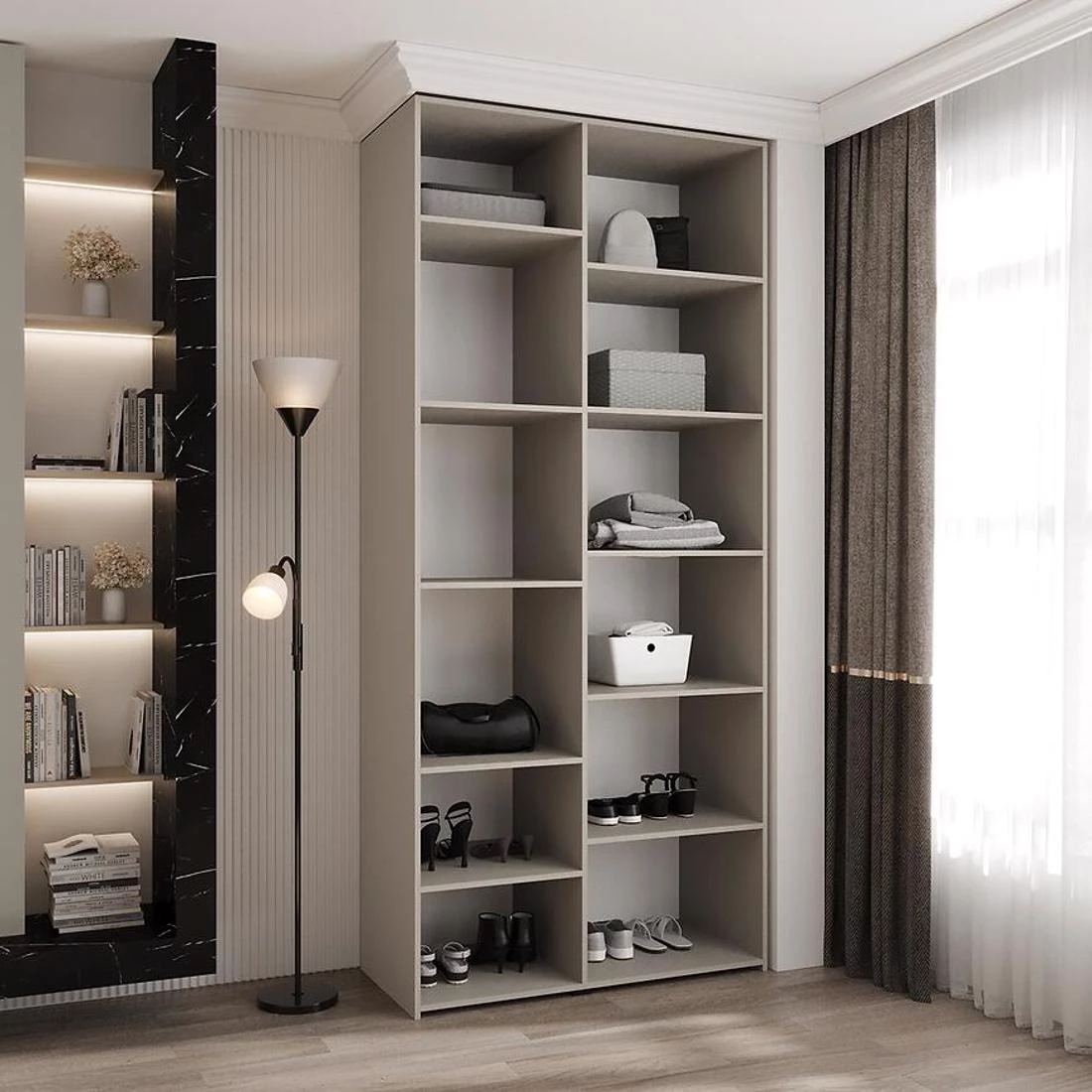 Como 1-110 ormar 40x110x245,5 cm kašmir/crna