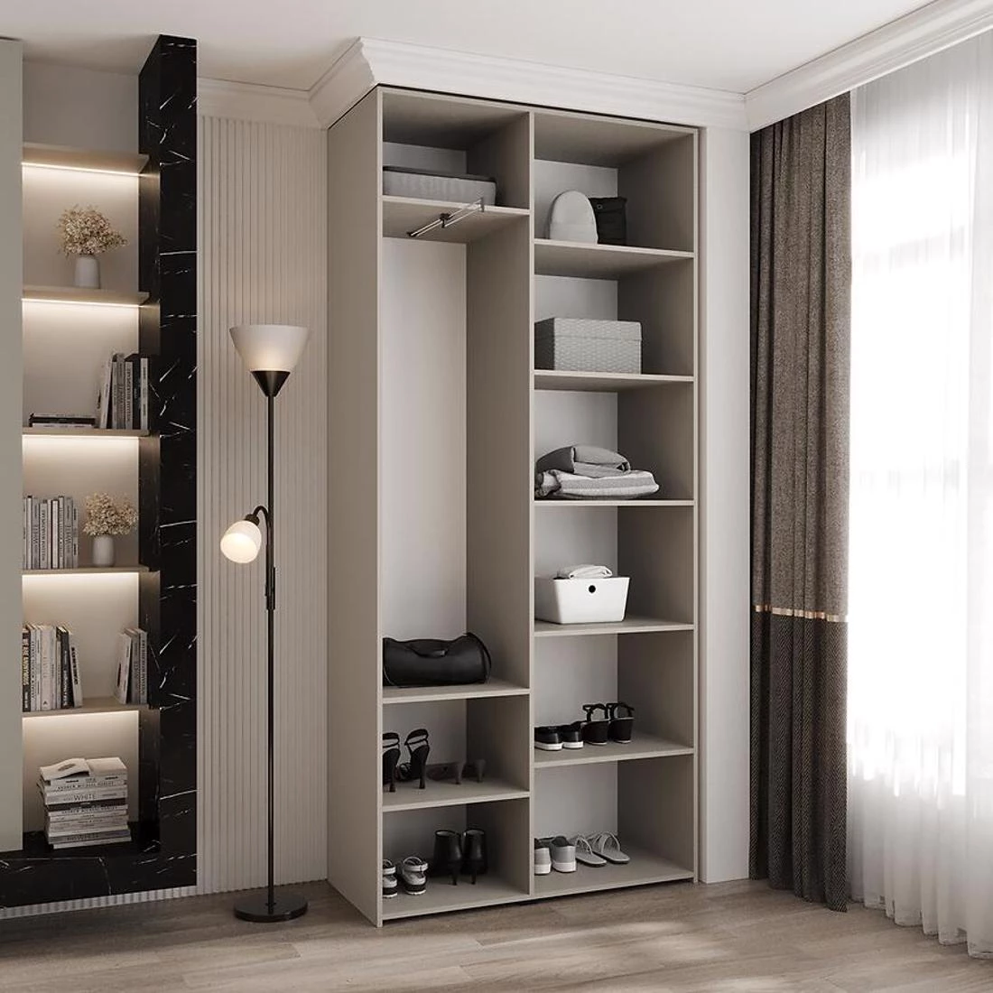 Como 1-110 ormar 40x110x245,5 cm kašmir/crna