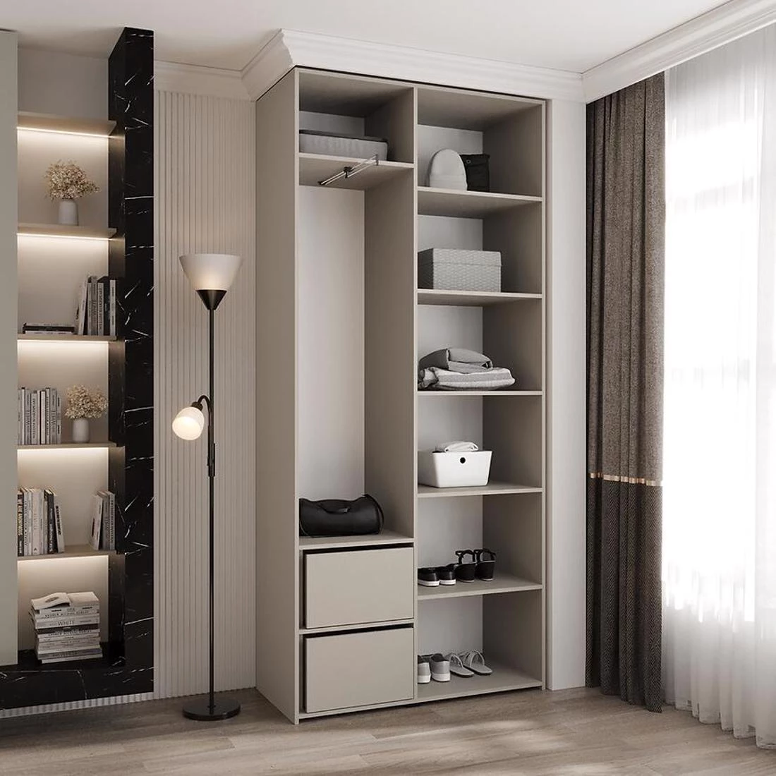Como 1-110 ormar 40x110x245,5 cm bela/zlatna
