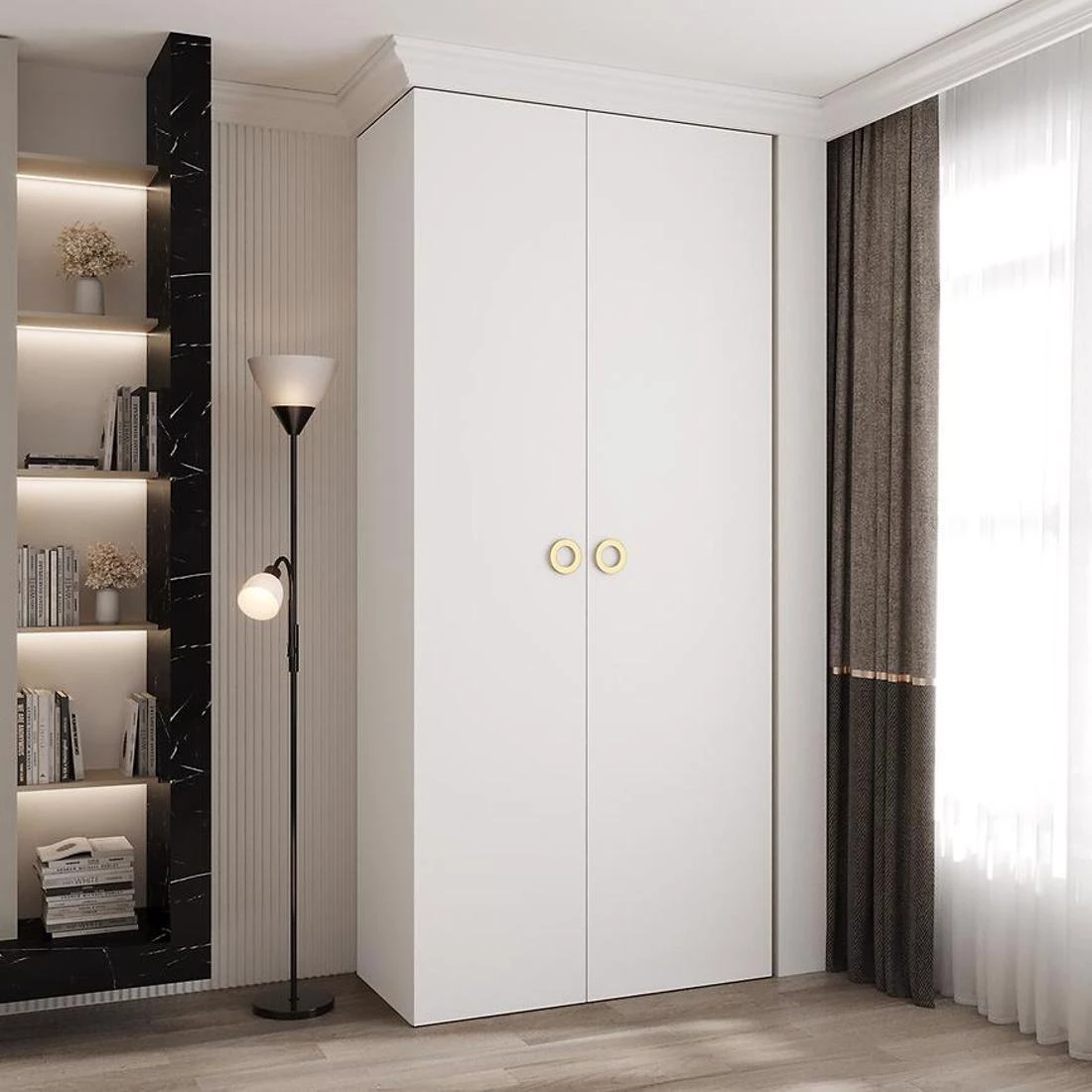 Como 1-110 ormar 40x110x245,5 cm bela/zlatna